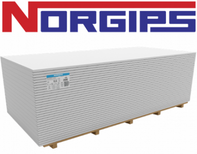 Гипсокартон стеновой 12,5*1200*3000 NORGIPS, РП
