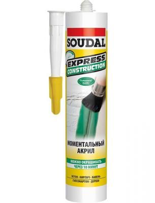 SOUDAL Express Construction акриловый герметик быстросохнущий белый 280мл